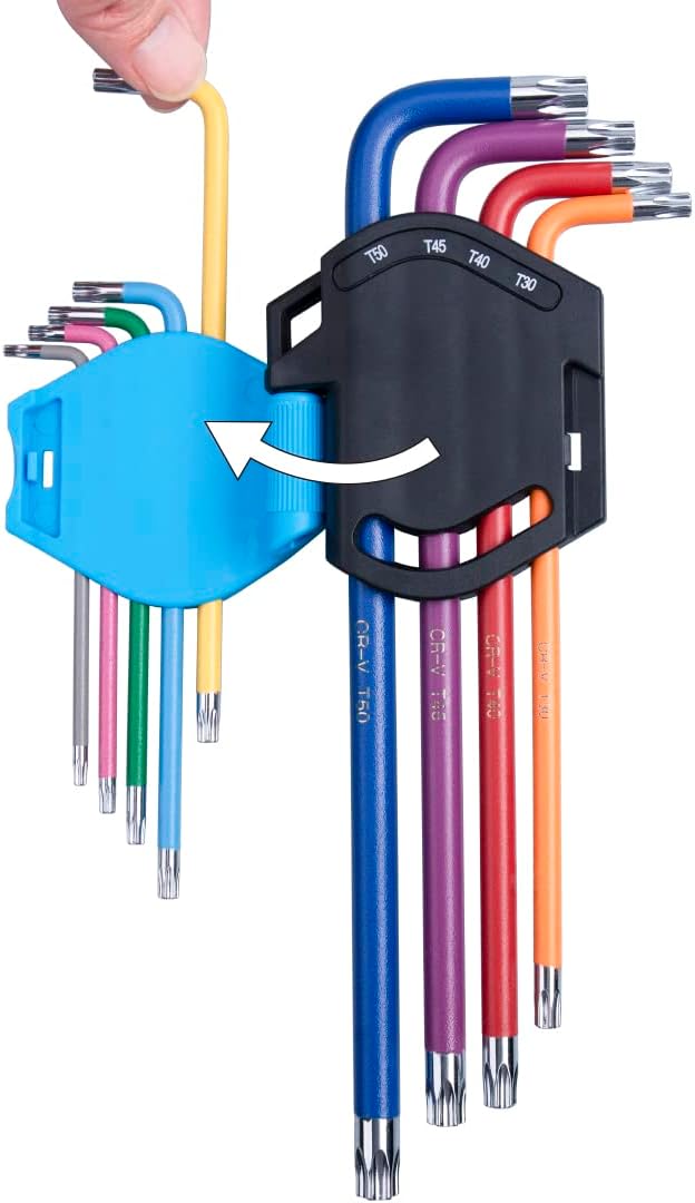 Awang Torx Innensechskant 9tlg Winkelschlüsselsatz mit Griff Innensechskantschlüssel TX Winkelschlüs