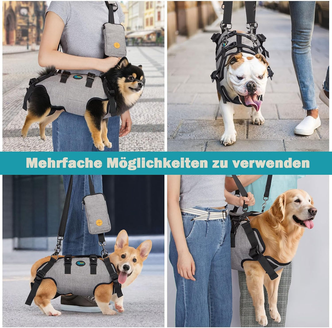 Ownpets Tragehilfe Geschirr, Hebegeschirr für kleine Hunde, Tragtuch für kleine Hunde, Ganzkörperges