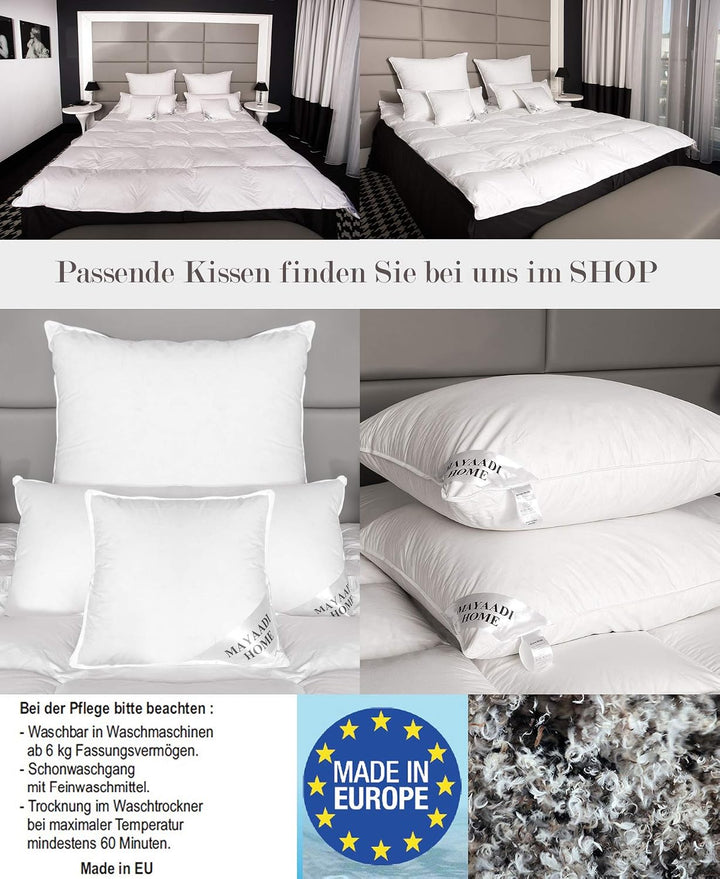 Mayaadi Home warme Daunendecke 155x220 cm | 1200g Bettdecke, 70% Gänsedaunen 30% Federn | 100% natür
