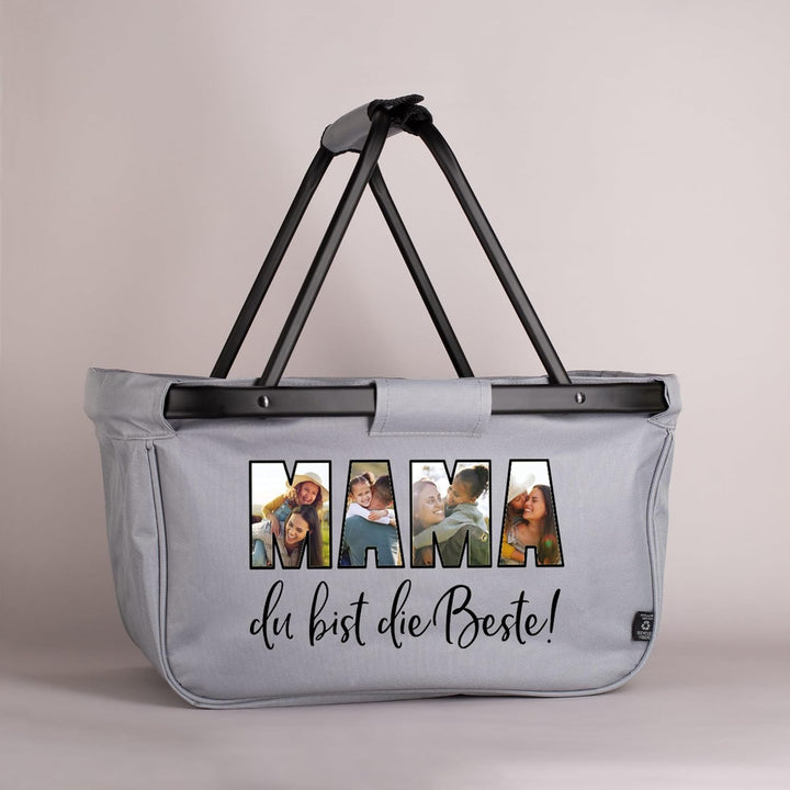 Herz & Heim® Einkaufskorb personalisiert/faltbar/modernes Design/Geschenk-Idee für Jedermann (Fotos