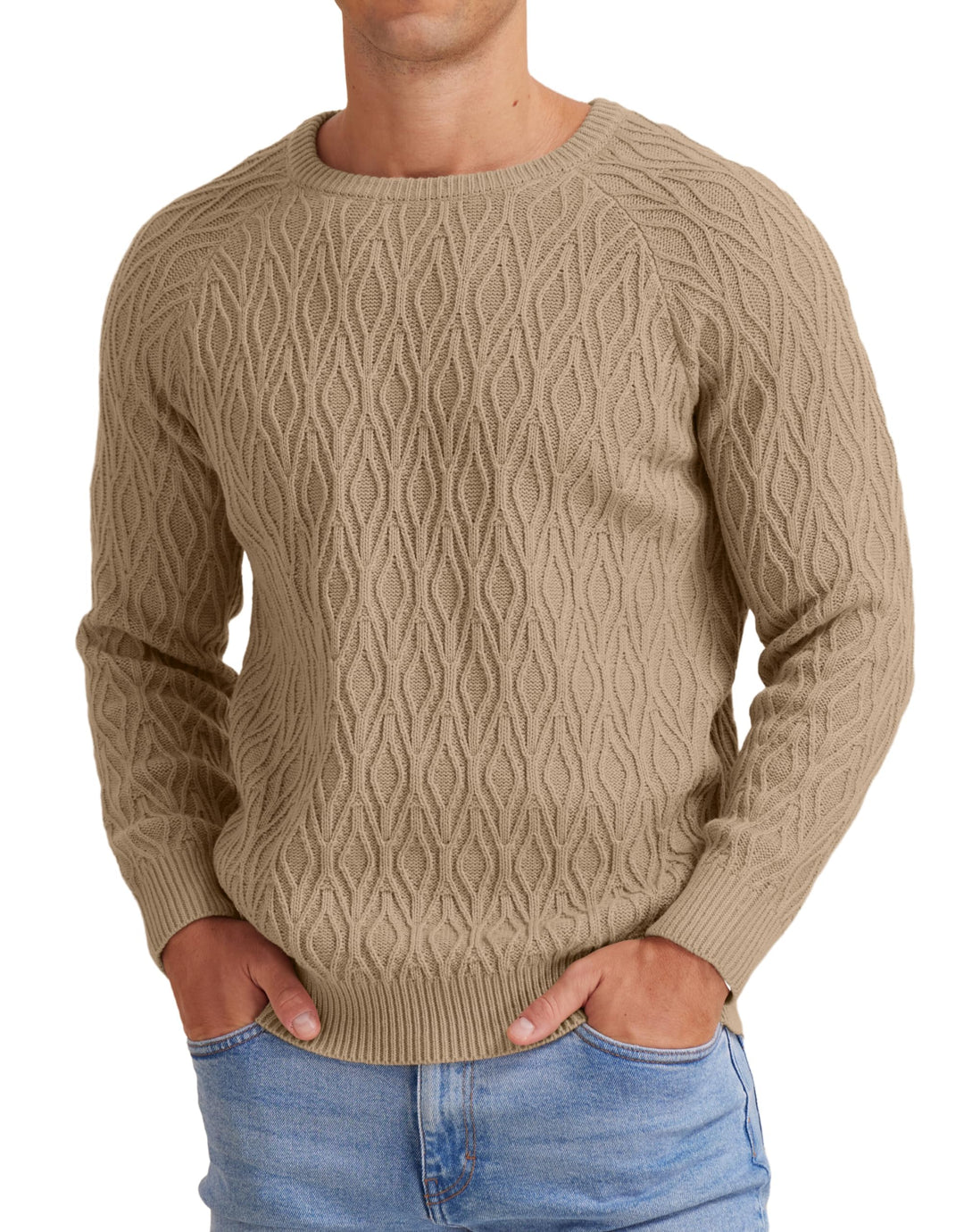 Sailwind Herren Strickpullover Zopfstrick Rundhalsausschnitt Warm Langarmpullover Herren Tops Winter
