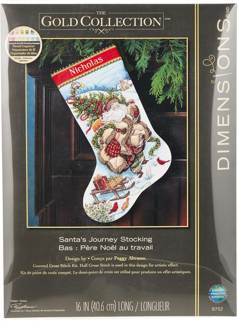 Dimensions X Stitch II StrumpfSantaJurny Zählmusterpackung mit Zählmuster, Wolle, Mehrere Farben, by