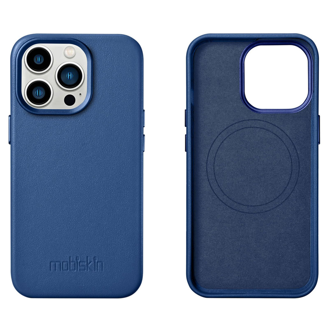 Mobiskin Hülle kompatibel mit Apple iPhone 14 PRO (6,1 Zoll), Handyhülle mit echtem Leder, Case, Sch