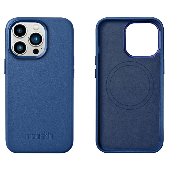Mobiskin Hülle kompatibel mit Apple iPhone 14 PRO (6,1 Zoll), Handyhülle mit echtem Leder, Case, Sch