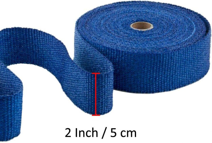 Mintice 5CM X 10M Fiberglas Blau Hitzeschutzband Auspuffband Auspuff Hitze Wickel Schild Hülle Auto