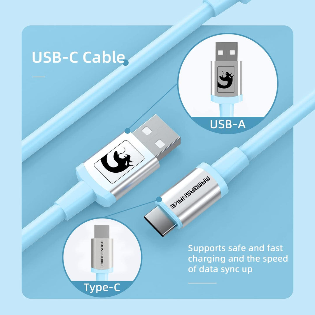 MAMBASNAKE C01 Spiral Tastaturkabel, Pro Custom Coiled USB C Kabel für Mechanische Tastatur, Typ C a