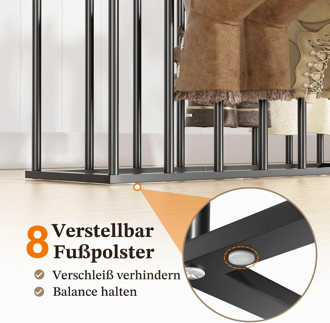 pickpiff Schuhregal Stehend Metall Schwarz - 49.5cm Freistehende Stiefelhalter, Stiefelspanner für S