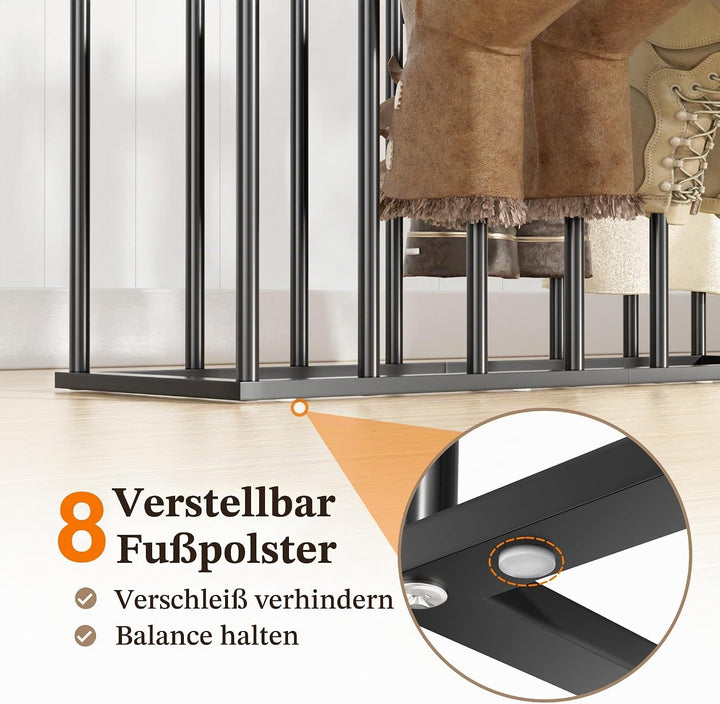 pickpiff Schuhregal Stehend Metall Schwarz - 49.5cm Freistehende Stiefelhalter, Stiefelspanner für S