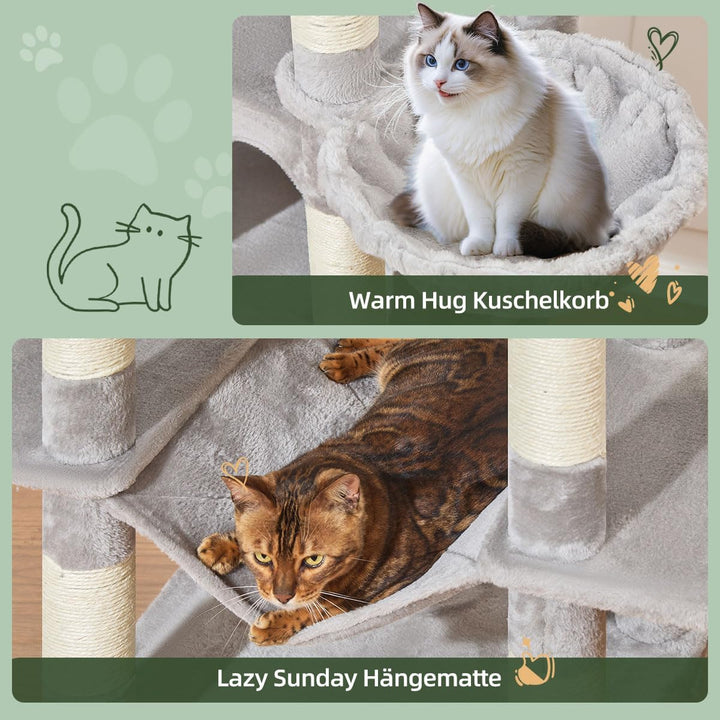 Taoqimiao 180CM Kratzbaum Gross XXL, Katzenbaum Grosse Katzen Stabil kratzbaum Maine Coon mit Katzen