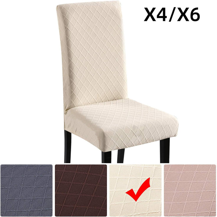Fuloon Stuhlhussen 4er 6er Set, Stuhlüberzug Universal Stretch Abnehmbare Stuhlbezug Protector Cover