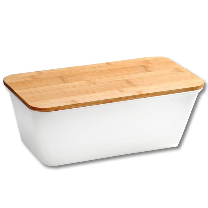 Kesper | Brotbox, Material: Kunststoff, Bambus, Masse: B: 35 x H: 13,5 x T: 20 cm, Farbe: Weiss, Bra
