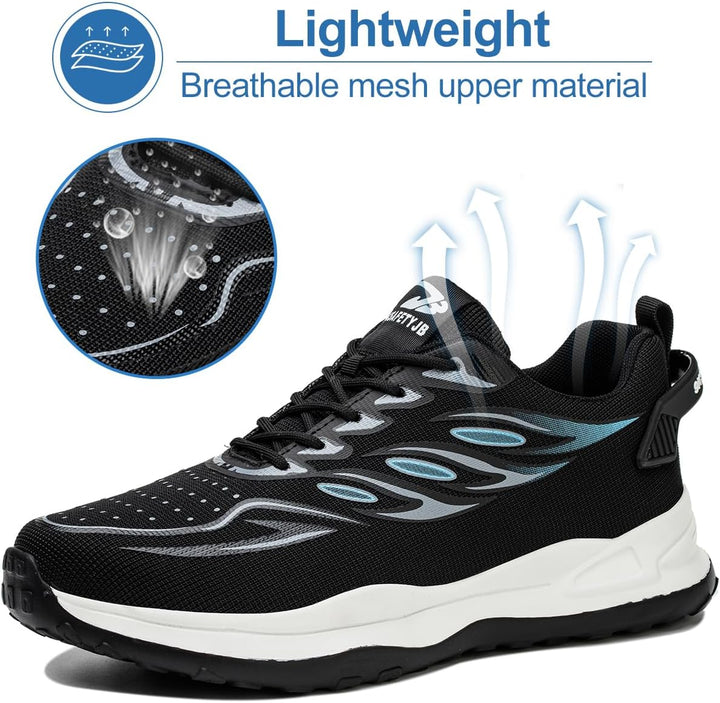 YEKOYIOO Arbeitsschuhe Sicherheitsschuhe Herren Damen Leicht Sportlich Atmungsaktiv Stahlkappenschuh