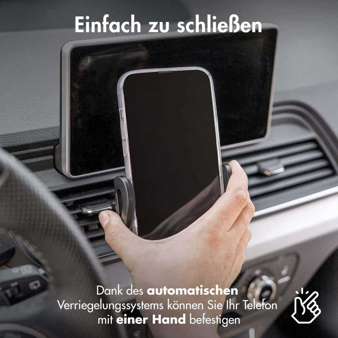 iMoshion Handyhalterung Auto Carbon – 360° drehbar & Automatik-System für alle Smartphones (4,7–7 Zo