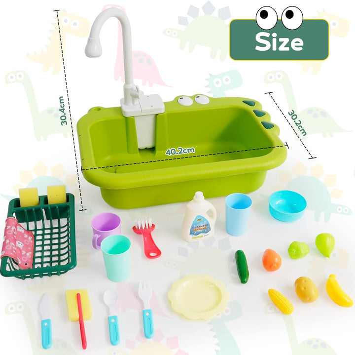 Küchenspüle Spielzeug mit fliessendem Wasser, küchen Spielzeug Kinder mit Wasser-Recycling Wasserhah