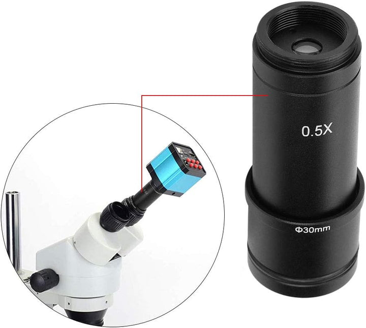 Objektivadapter, 0,5X C‑Mount Adapter, Mikroskopobjektivadapter, Praktischer Mikroskopobjektivadapte