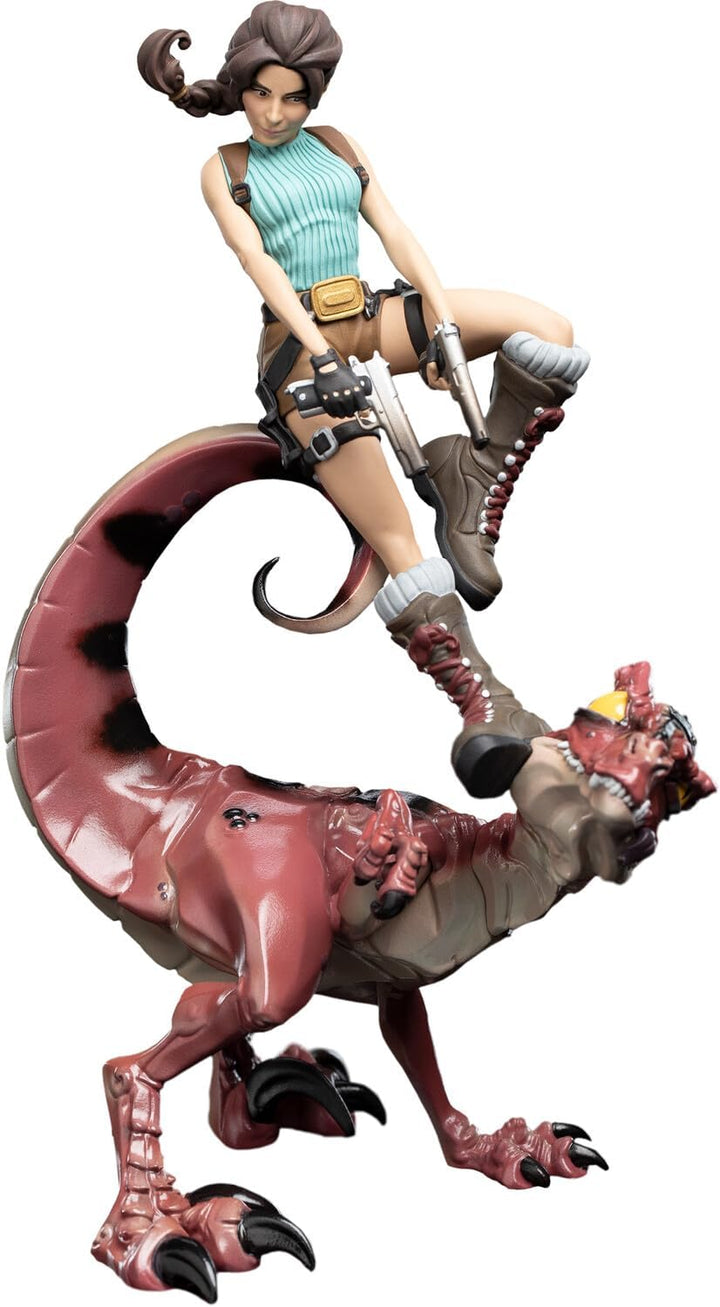 Weta Workshop Tomb Raider Mini Epics Vinyl Figur Lara Croft & Raptor 24 cm