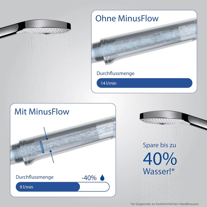 Duravit Universal Duschkopf, Duschbrause mit 3 Strahlarten (Rain, Pulse, Mono), Handbrause rund (Ø 1