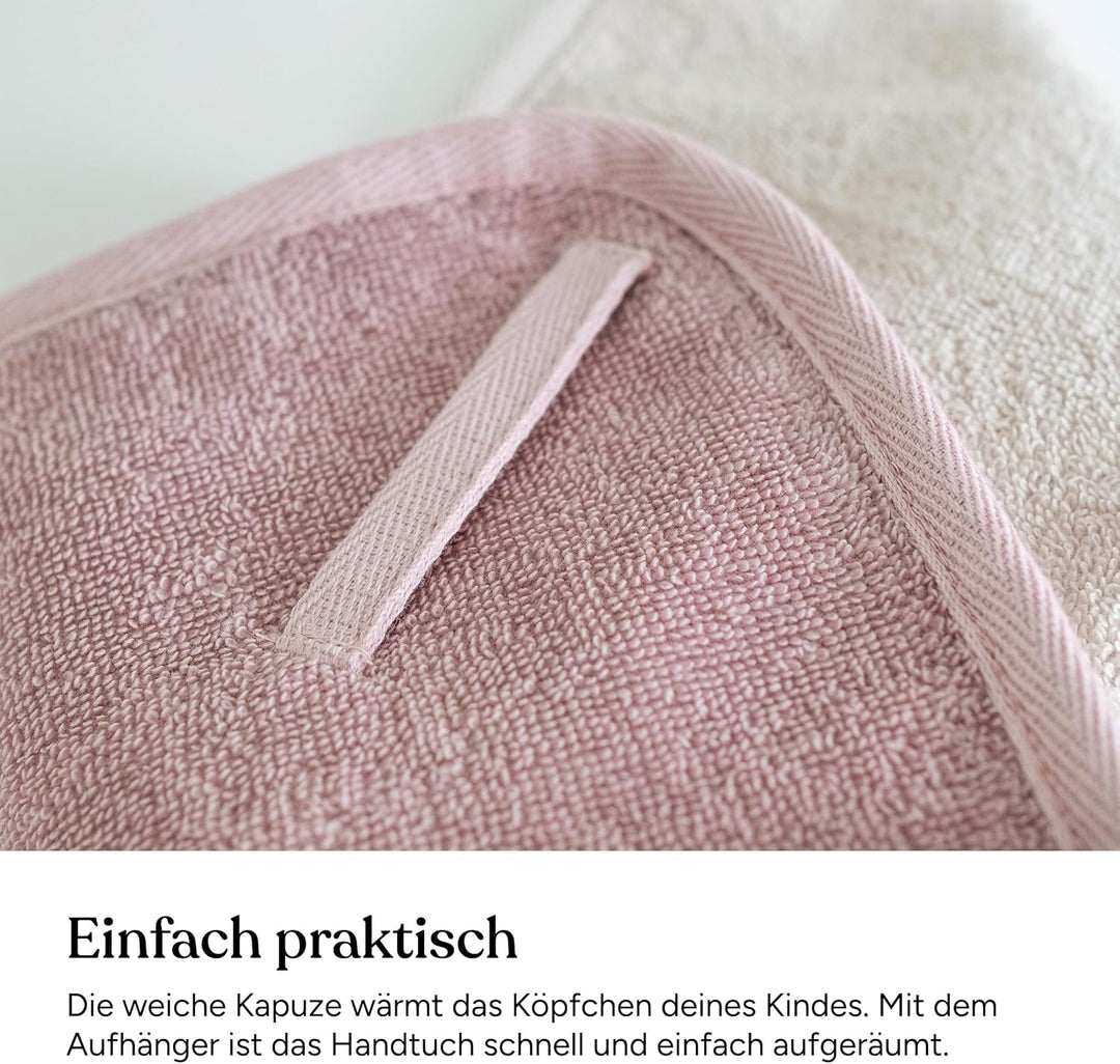 Ehrenkind® Kapuzenhandtuch | Babyhandtuch mit Kapuze aus kuschelig weicher Bio-Baumwolle | Badetuch