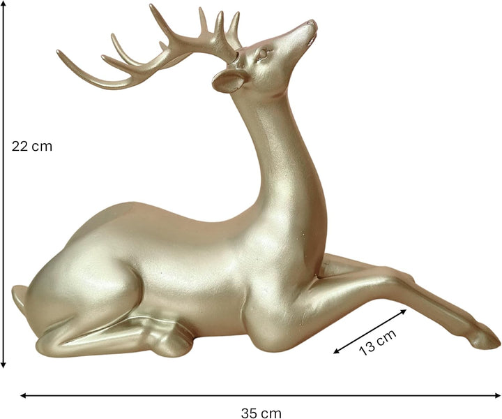 Eleganter goldener Flaschenhalter in Hirschform | Goldener Hirsch-Weinflaschenhalter 35 x 13 x 22 cm