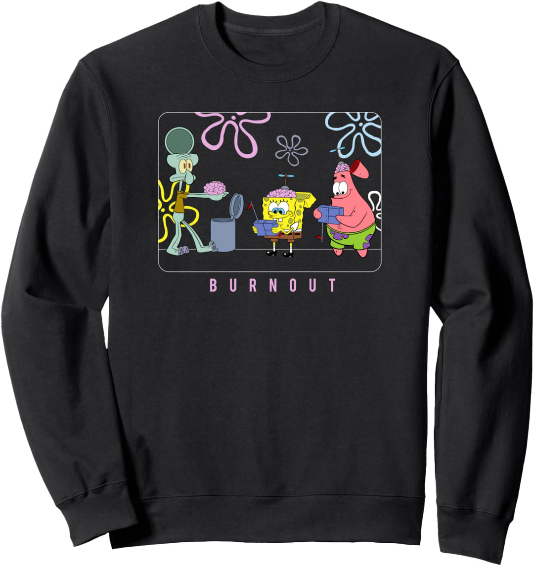 SpongeBob Burnout Brain Humor Meme Sweatshirt