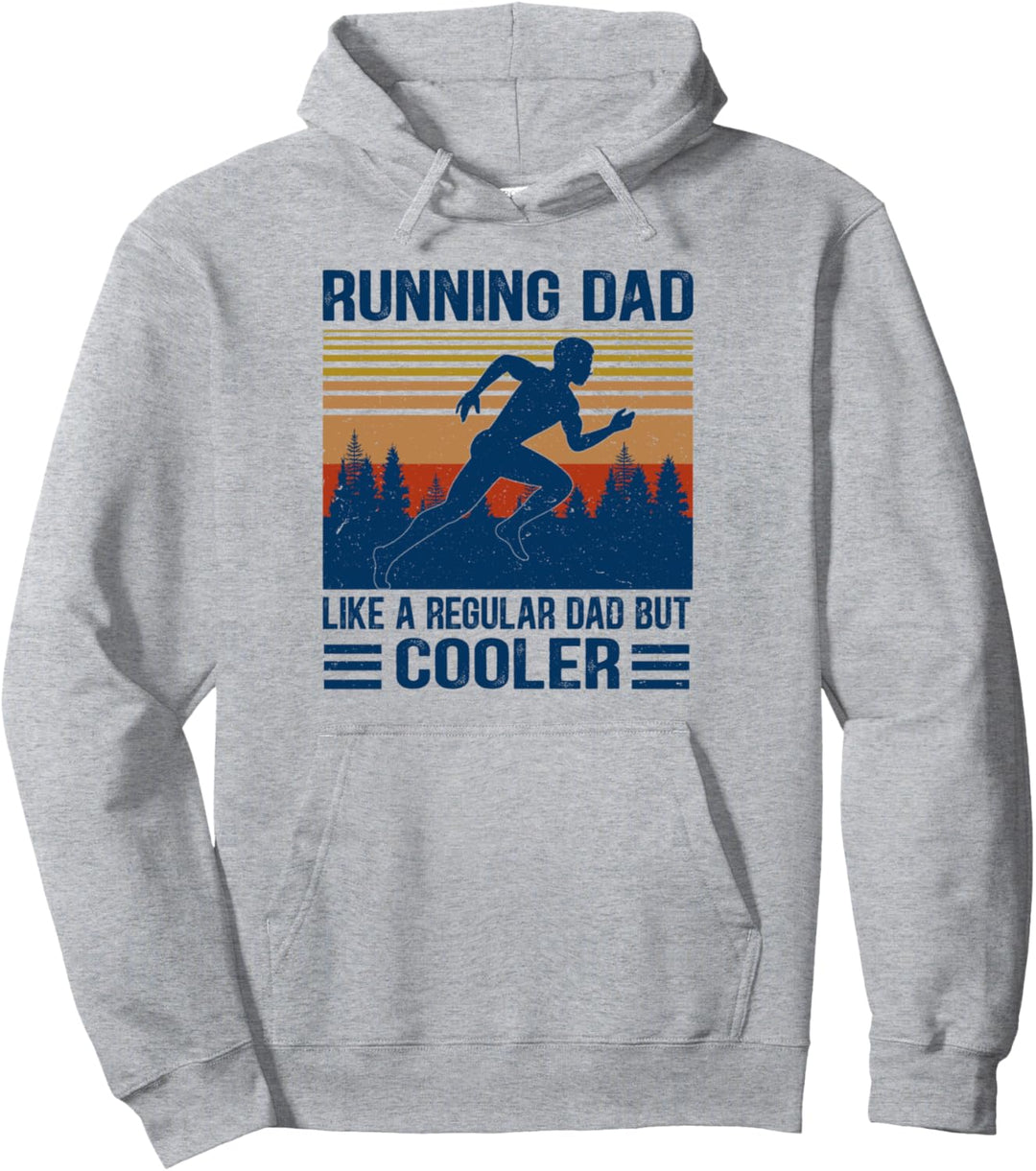 Running Dad Vintage Marathon Runner Father's Day Funny Gift Pullover Hoodie