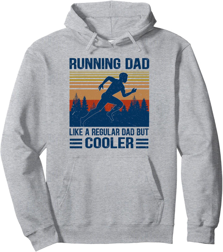 Running Dad Vintage Marathon Runner Father's Day Funny Gift Pullover Hoodie