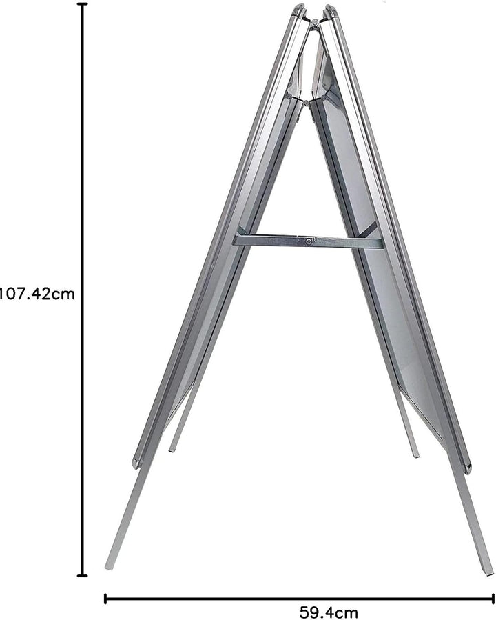 DisplayLager, Dänische Qualität - Kundenstopper Alu-Line Rondo inkl. 2 x APET für 2 Plakate (beidsei