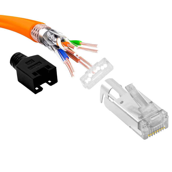 BIGtec RJ45 Stecker Netzwerkstecker 25 Stück Hirose TM11 schwarz Hochgeschwindigkeits Verbindung für