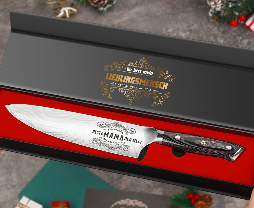 Küchenmesser Scharf Geschenke für Mama Weihnachten - 34 Cm Kochmesser Profi Messer, Weihnachtsgesche