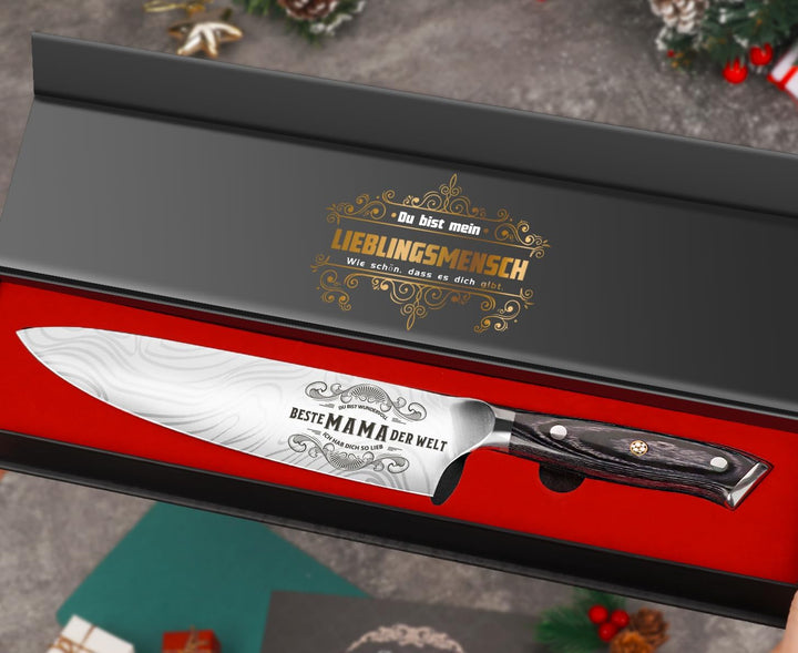 Küchenmesser Scharf Geschenke für Mama Weihnachten - 34 Cm Kochmesser Profi Messer, Weihnachtsgesche