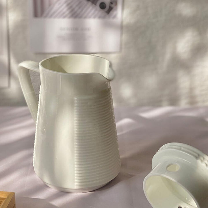 YARNOW Getränkespender Kaffeetasse Keramik Wasserkrug Teekessel: Kalter Und Warmer Wasser Karaffe Wa