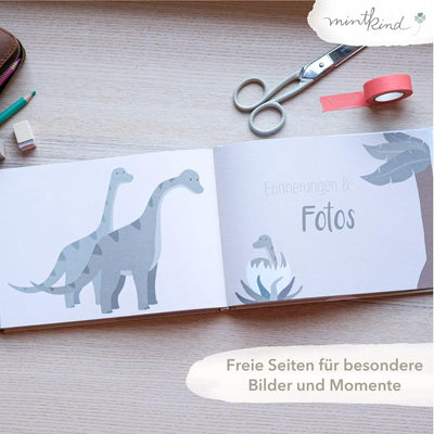 mintkind® „Meine Freunde“ Freundebuch Dino | für Junge und Mädchen | Freundschaftsbuch Kindergarten,