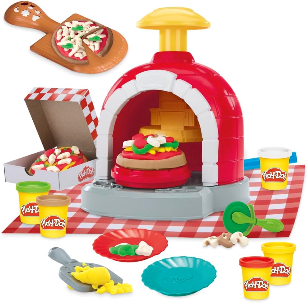 Play-Doh Bunte Pizzeria Spielset, 8 Accessoires &amp; 5 Farben, Kinderspiel-Lebensmittel &amp; Kochspielzeug
