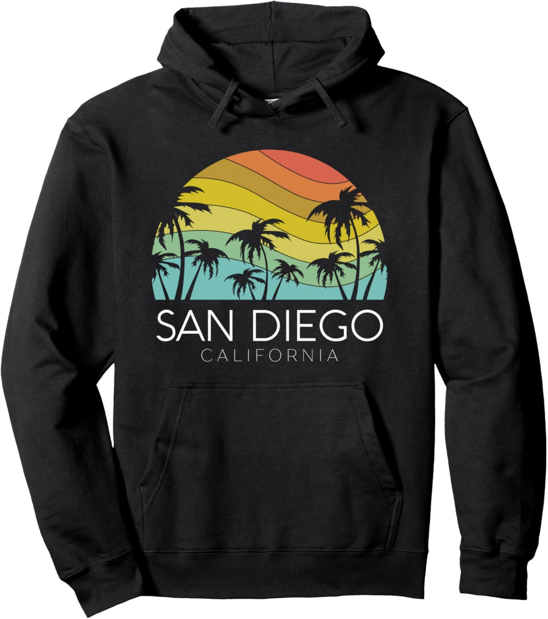 San Diego Retro California Beach La Jolla Oceanside Carlsbad Pullover Hoodie