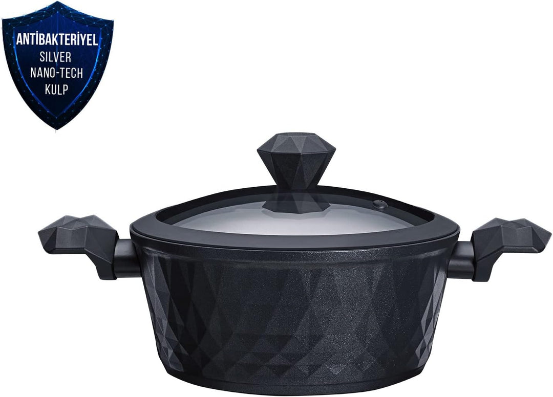 Karaca BioDiamond Beschichteter Topf Induktion - 20 cm Diamond-Beschichtung Kochtopf Induktion 2,3 L