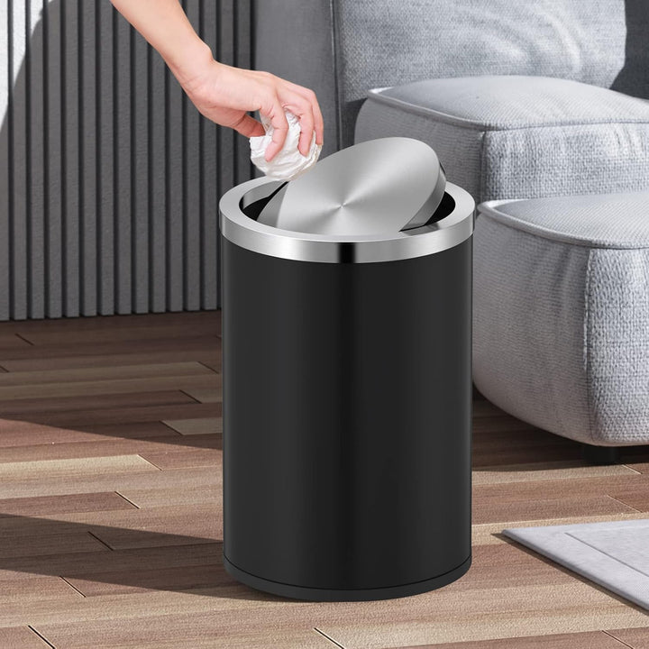 Mbillion Mülleimer mit Deckel, kleiner Mülleimer, niedlicher Metall-Mülleimer für Arbeitsplatte, Ede