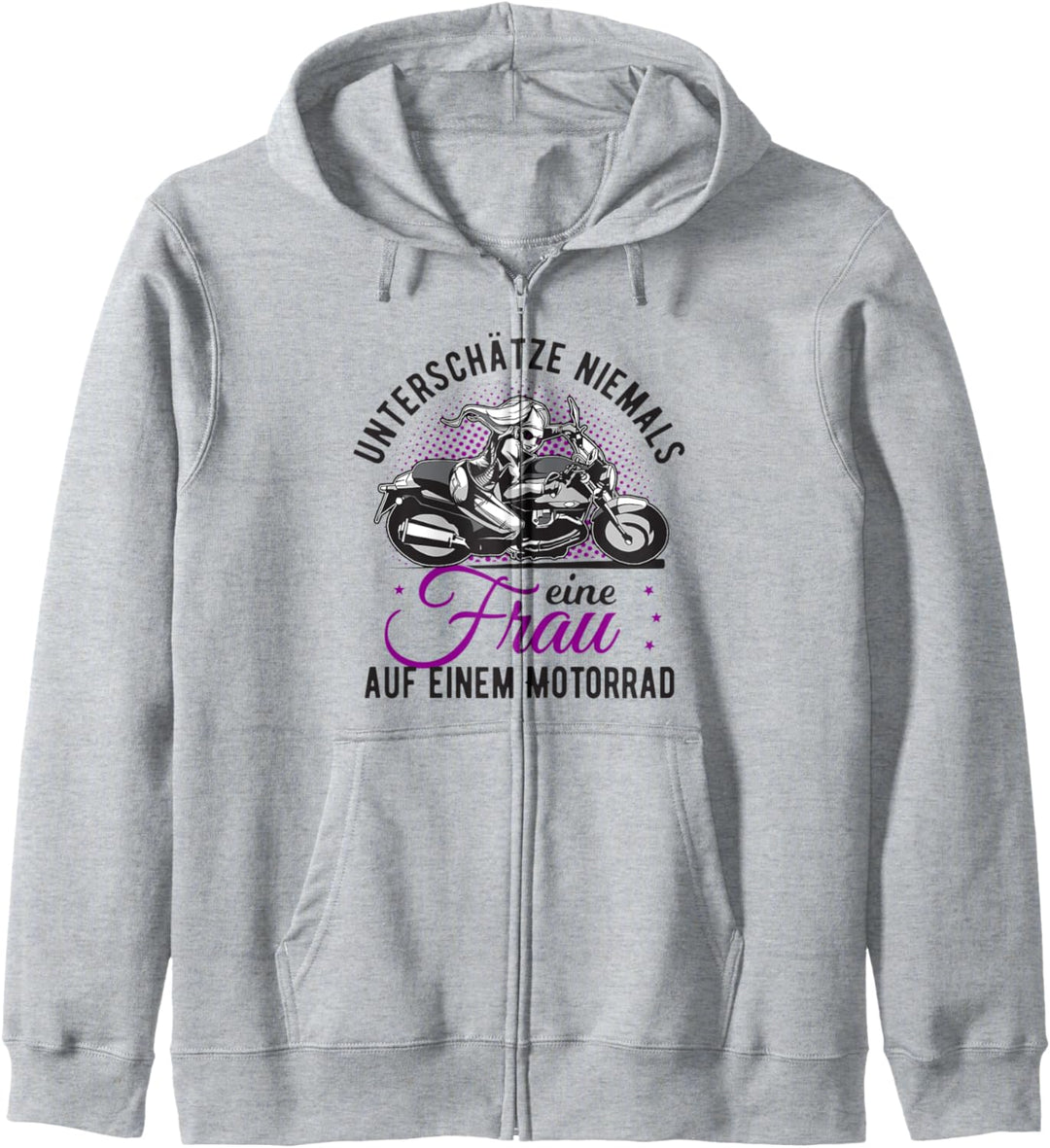 Motorrad Damen Motorradfahrerin Bikerin Kapuzenjacke
