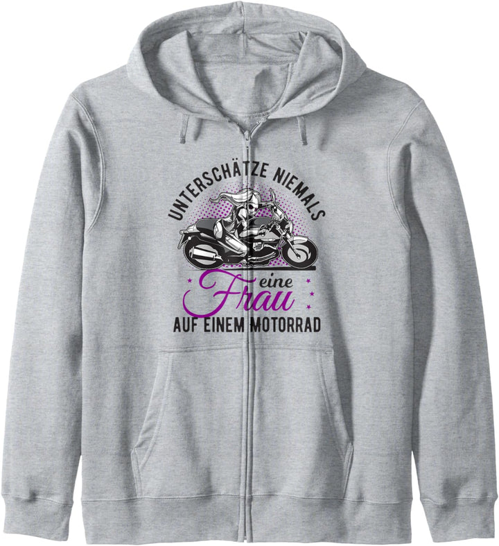 Motorrad Damen Motorradfahrerin Bikerin Kapuzenjacke