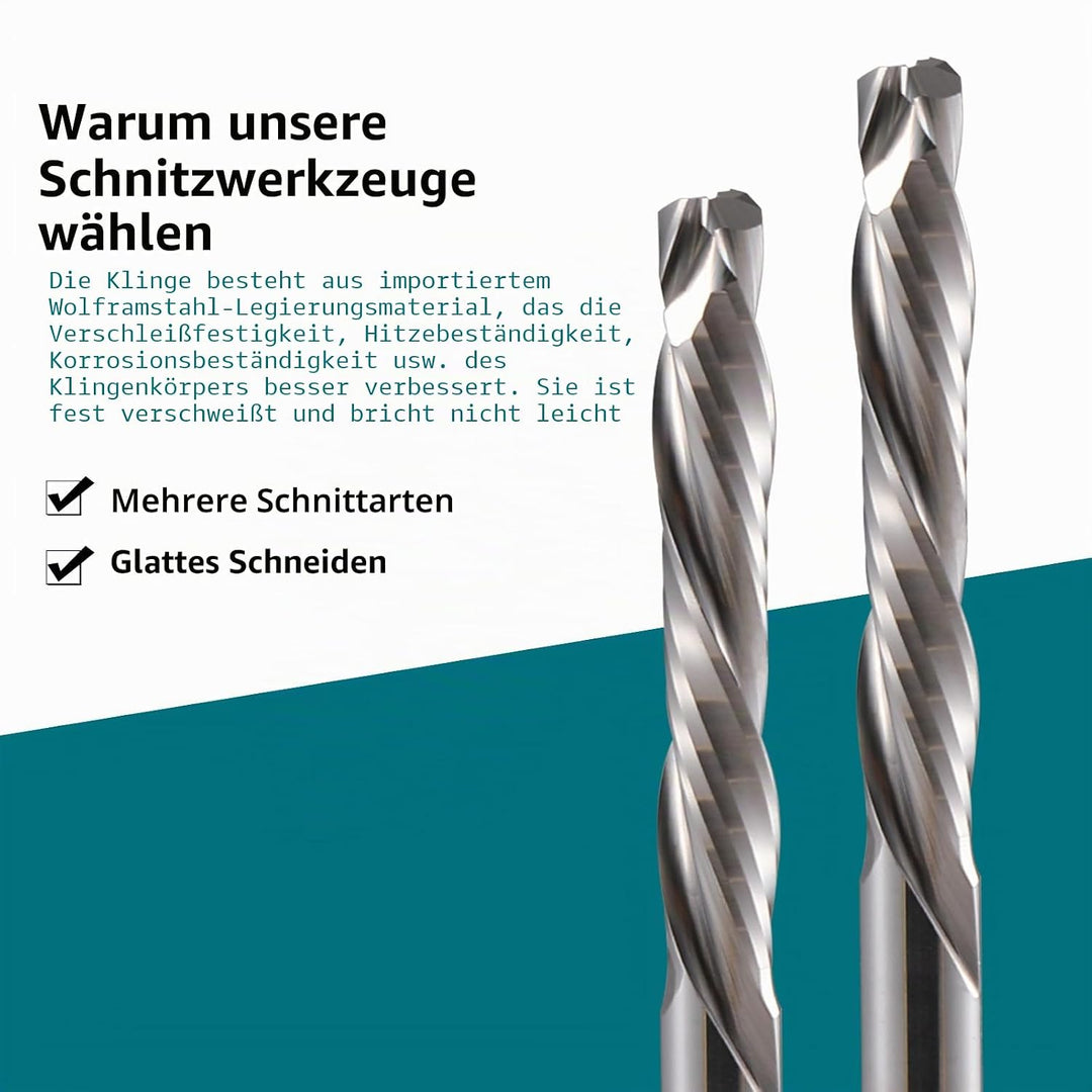 6mm Schaft Downcut CNC Fräser Schaftfräser 2 Stücke, 2-Flöte Spiralnutfräser 25mm Schnittlänge CNC B