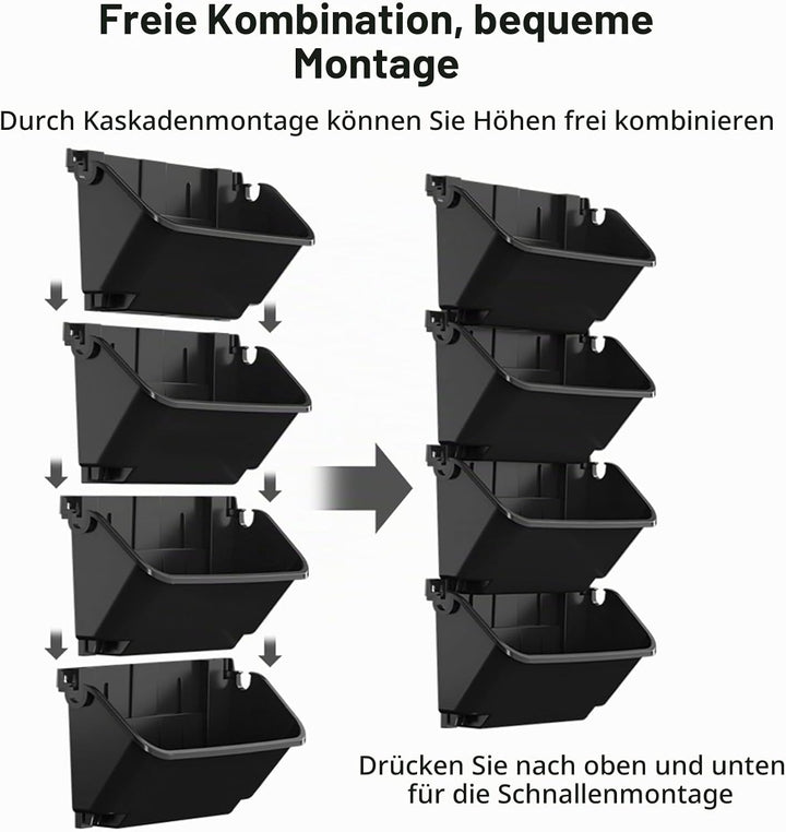 CEIEVER Hängende vertikale Wand Pflanze, Vertikaler Garten Pflanzenwand mit 4 Taschen Wandmontierter