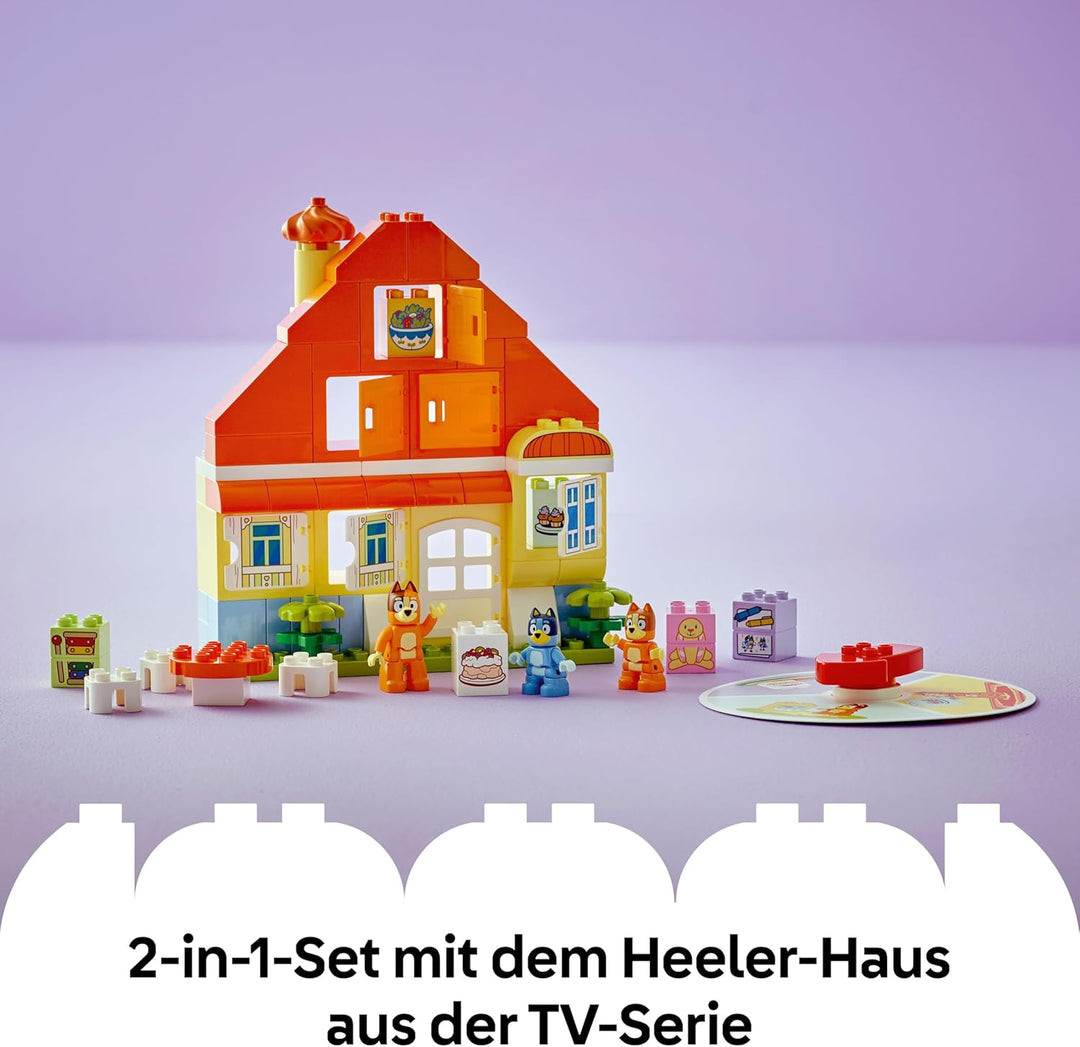 LEGO DUPLO Bluey: Blueys Familienhaus mit Memory-Spiel - Lernspielzeug für Kleinkinder - Inkl. 3 Min