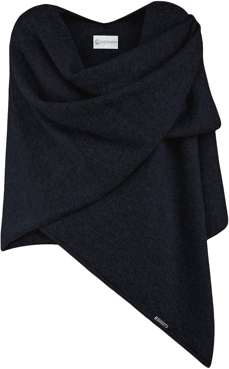 GIESSWEIN Merino Lambswool Cape - Eleganter Feinstrick Überwurf aus Lammwolle, Merinowolle Cape für