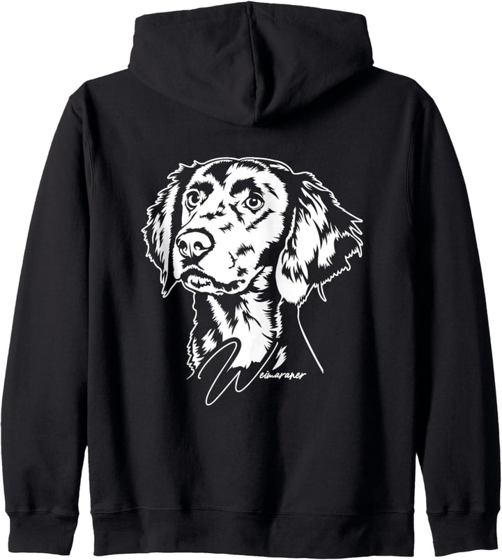 Langhaar Weimaraner Portrait Hund Hundeportrait Hunde Kapuzenjacke