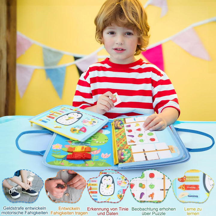Busy Board Montessori-Spielzeug für Kleinkinder, pädagogisches Lernaktivitäts-Sensory-Board, Entwick