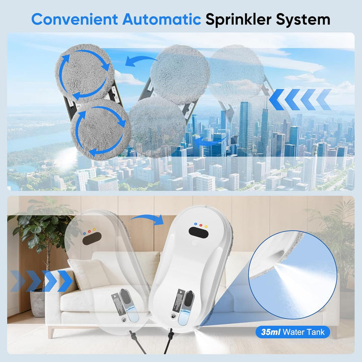 Fensterputzroboter Automatischer Fensterreinigungsroboter Fensterroboter Mit Wasserstrahl,Automatisc