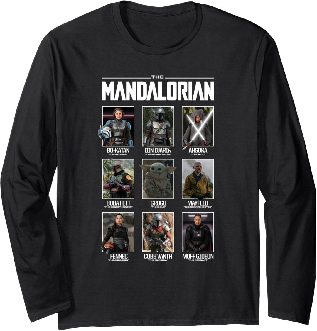Star Wars The Mandalorian Character Grid Langarmshirt