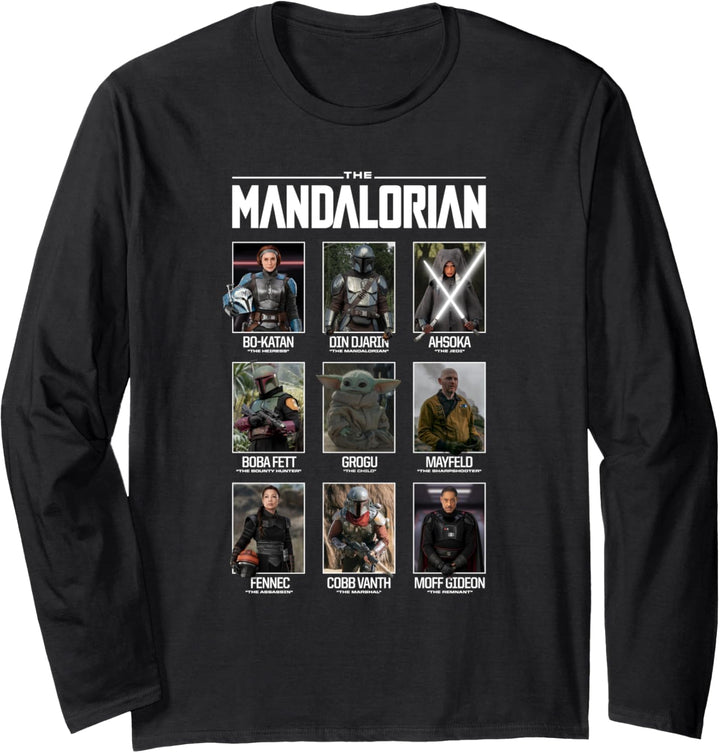 Star Wars The Mandalorian Character Grid Langarmshirt
