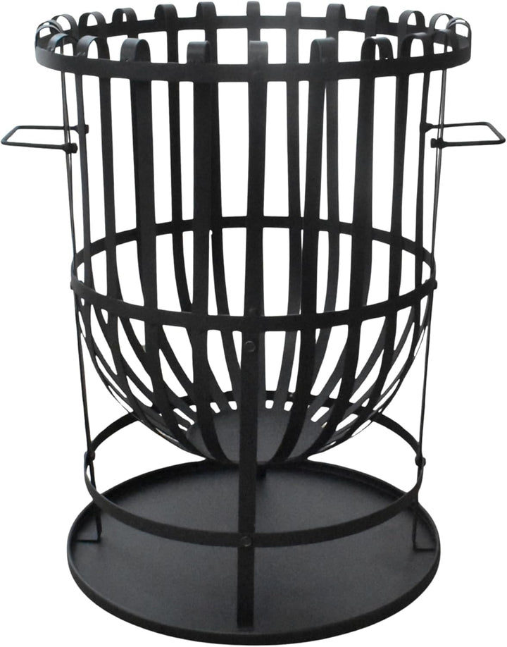 Robuster Feuerkorb Feuerstelle Eisen 55x40 cm Feuerschale mit Bodenplatte Ideal für Lagerfeuer, Gart