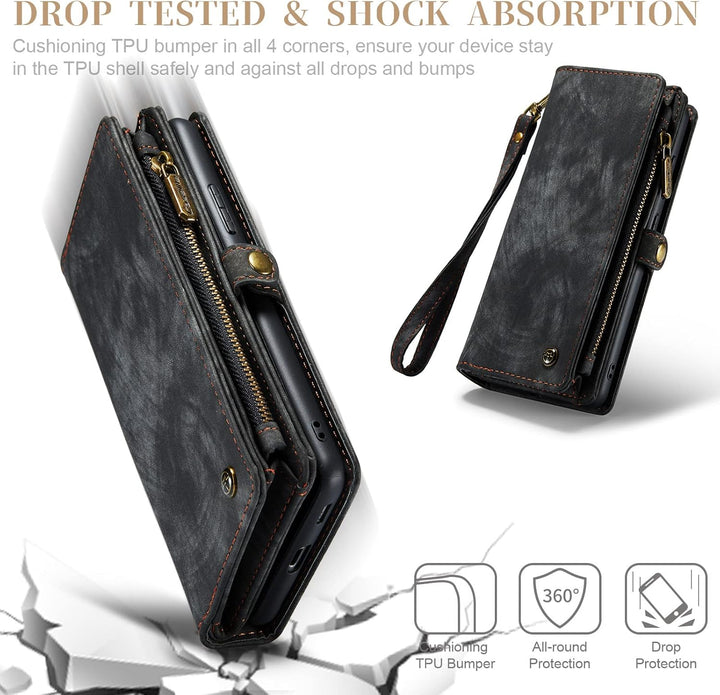 UFinetech Samsung A53 Hülle, Stossfest TPU Leder Flip Tasche Samsung Galaxy A53 5G Handyhülle, Magne