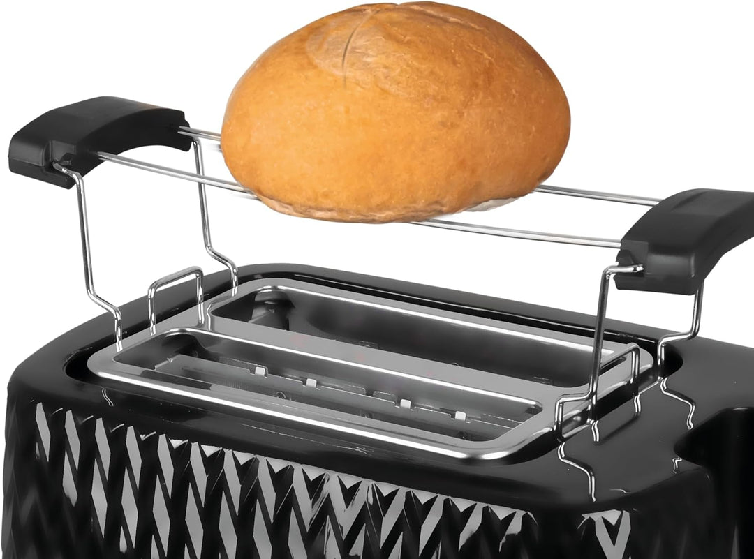 eldom TO265 Nele Toaster | 7 Röststufen | Defrost-Funktion | mit integrierten Brötchenaufsatz | Krüm